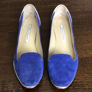 Diane Von Furstenburg cobalt blue suede loafers